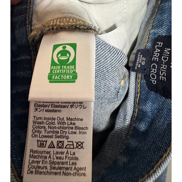 J. Crew Mid-Rise Flare Crop Jeans Size 29 - Picture 6 of 7